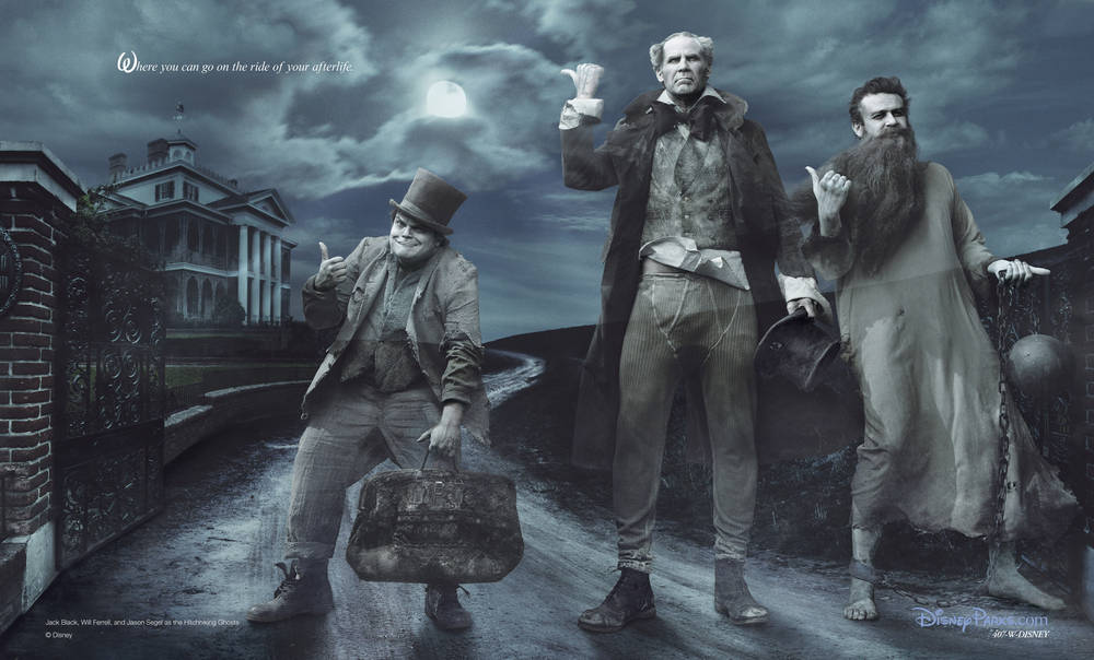 Jack Black, Will Ferrell, Jason Segel as The Hitchhiking Ghosts in new photo for Disney Parks