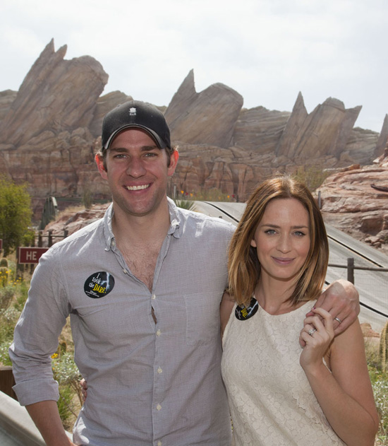 John Krasinski and Emily Blunt Visit Cars Land