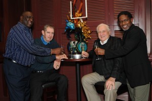 Don Shula, Mercury Morris, Hall-of-Famer Larry Little, and Earl Morrall met with fans to celebrate the 40th anniversary of their perfect season. Shula’s 1972 Dolphins went 14-0 in the regular season and became the only team to win the Super Bowl after completing a perfect season. The NFL introduced the 16 game season in 1978. 
