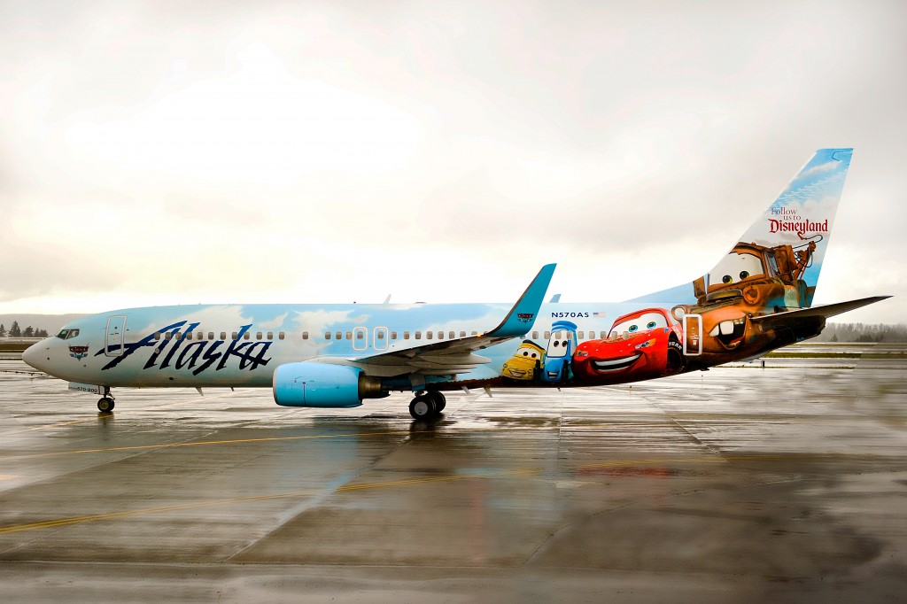 Alaska Airlines Cars Disneyland plane