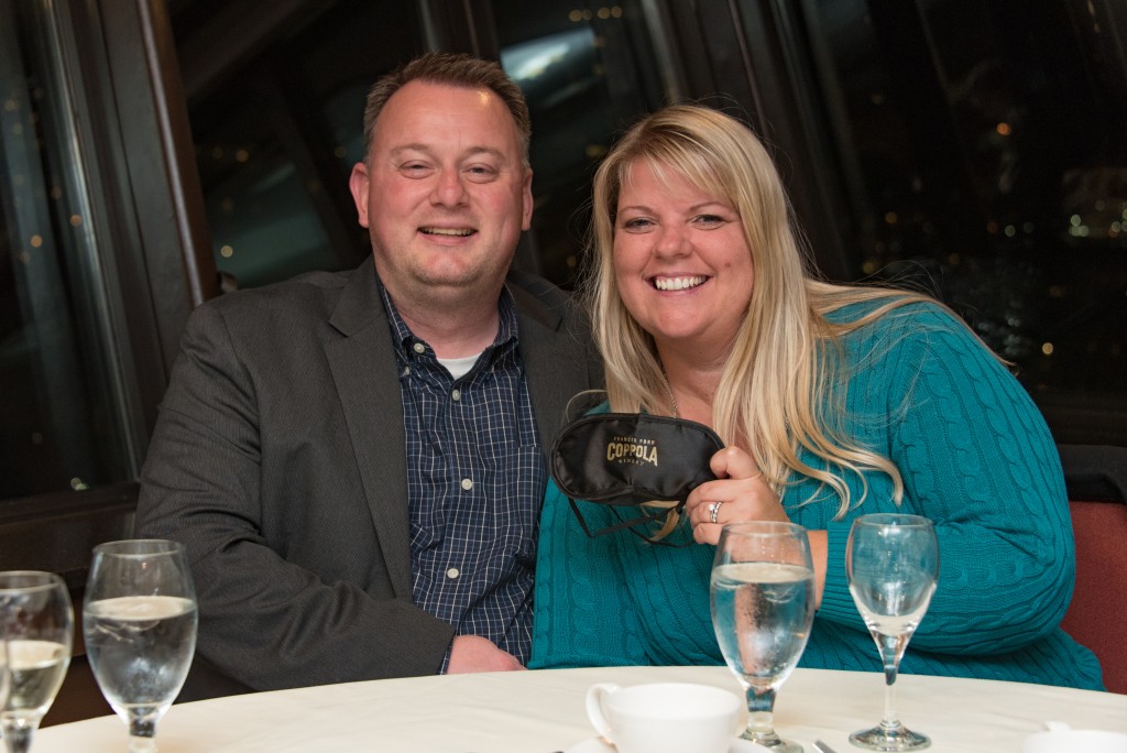 Don your mask for a blind tasting of Coppola wines at the Space Needle in Seattle