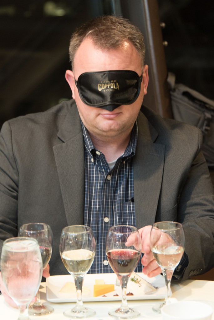 Don your mask for a blind tasting of Coppola wines at the Space Needle in Seattle